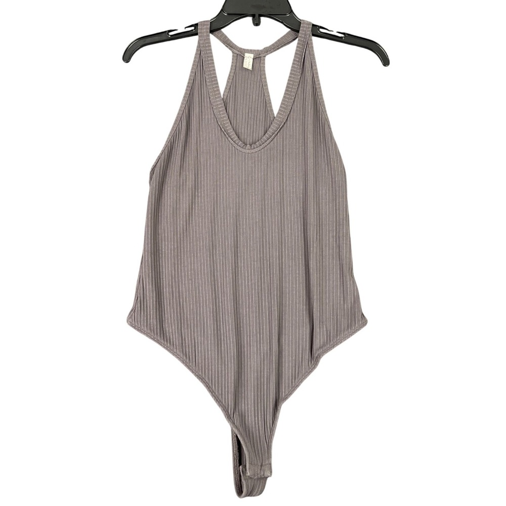 Free People‎ Racerback Bodysuit Ribbed Layering Casual Womens Large